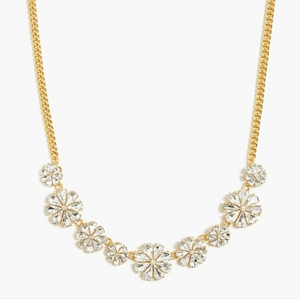 J. Crew Crystal Floral Statement Necklace